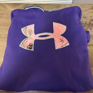 Under Armour Purple Sweatshirt with Light Pink Emblem
